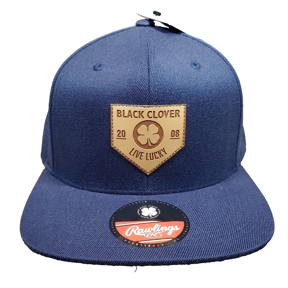 Rawlings Navy Blue Flat Brim Hat with Tan Patch